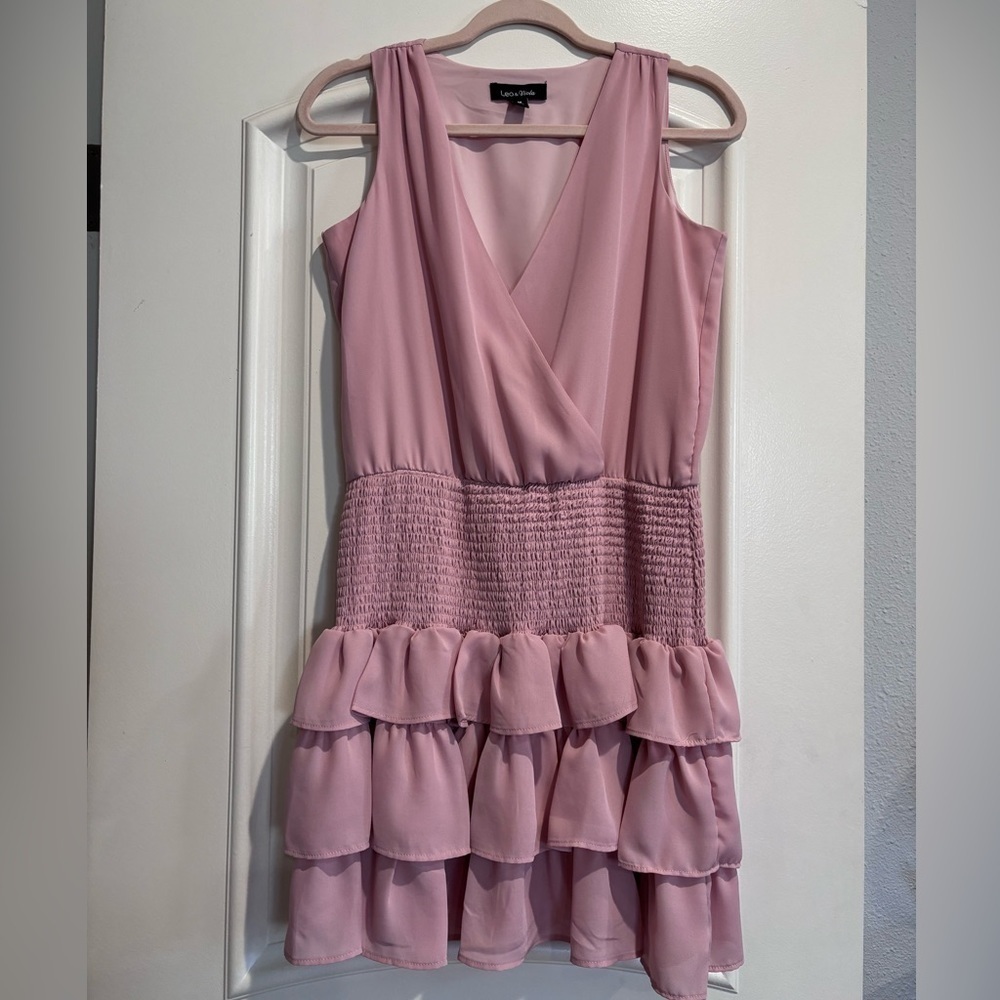 Lea and Viola Blush Pink Ruffle Dress